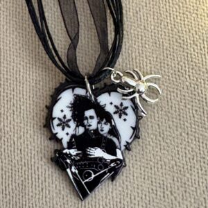 Scissorhands and Love Adjustable Choker With Spider Charm