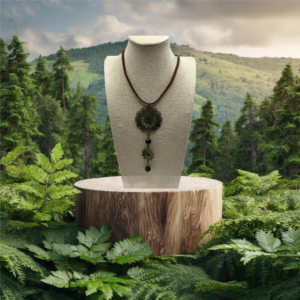 Mandala Style Choker With Black Gem