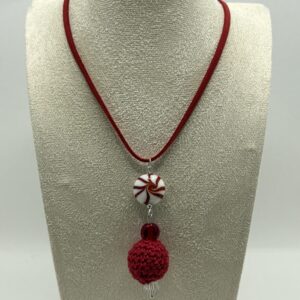 Peppermint Candy and Yarn Ball Choker