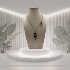 Black Drop Swirl Necklace